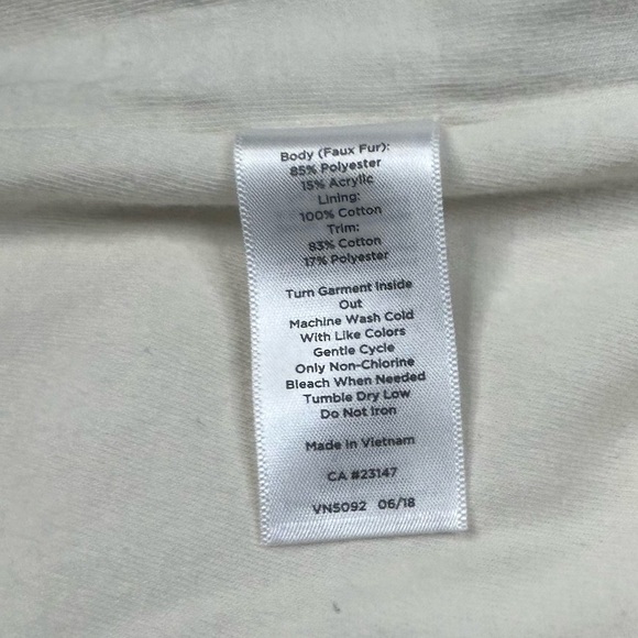 Talbots T By Talbots Faux Sherpa Vest Large Ivory Cozy Contrast Zip Pockets - Picture 10 of 10